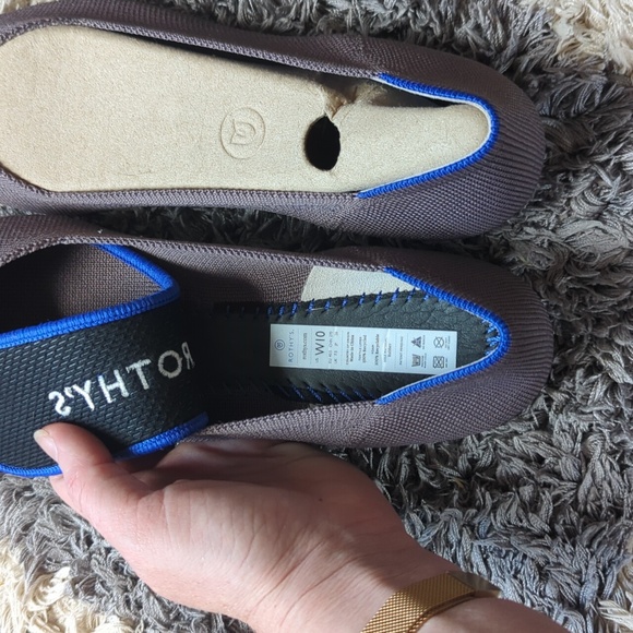 Rothy's Ponts in Mink Purple with Blue Heel Trim Size Women's 10 - Picture 9 of 9